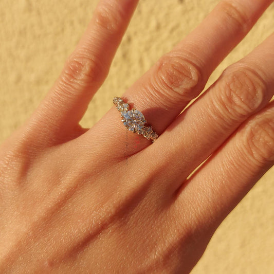 1 Ct Round Natural Diamond Engagement Ring