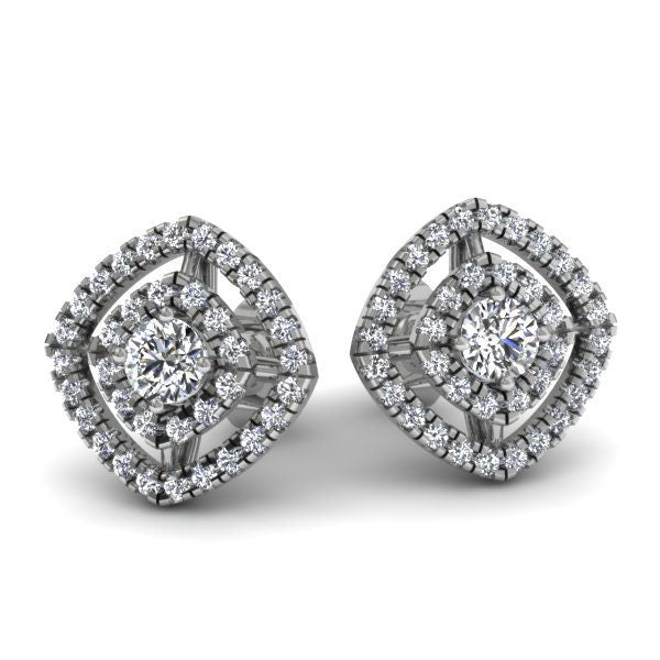 Runde Cluster-Ohrringe mit Diamanten aus massivem 14 Karat/18 Karat Gold/Platin Moissanite engagement ring in Gold or Platinum — custom handcrafted by Forever For Love