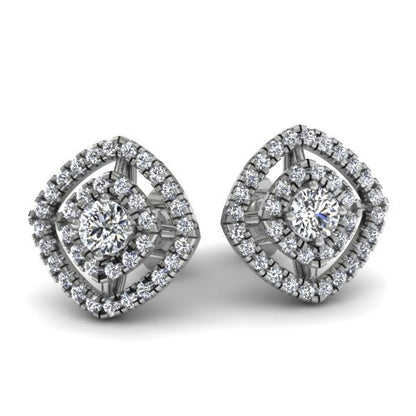 Runde Cluster-Ohrringe mit Diamanten aus massivem 14 Karat/18 Karat Gold/Platin