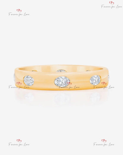 Oval Natural Diamond Eternity Band