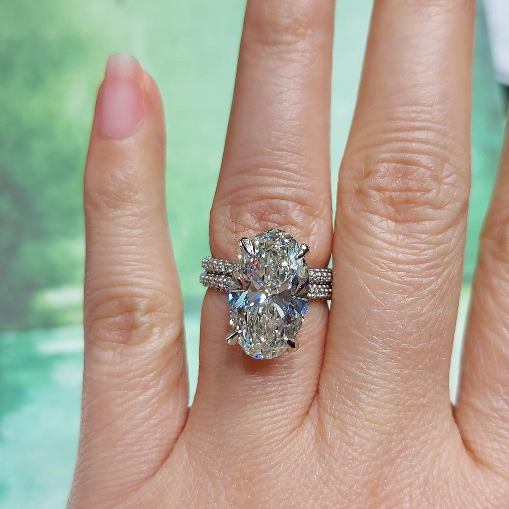 8 Ct Oval Lab Diamond Engagement Ring