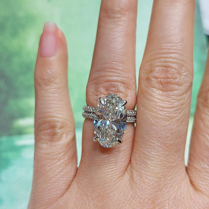 8 Ct Oval Lab Diamond Engagement Ring