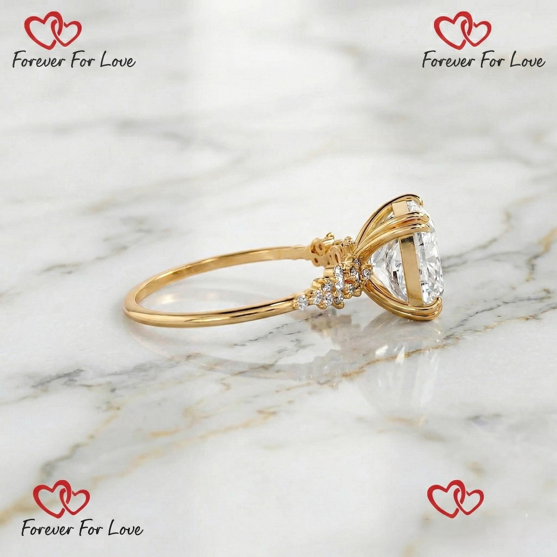 6 Ct IGI Certified Cushion Lab Diamond Engagement Ring