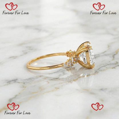 6 Ct IGI Certified Cushion Lab Diamond Engagement Ring