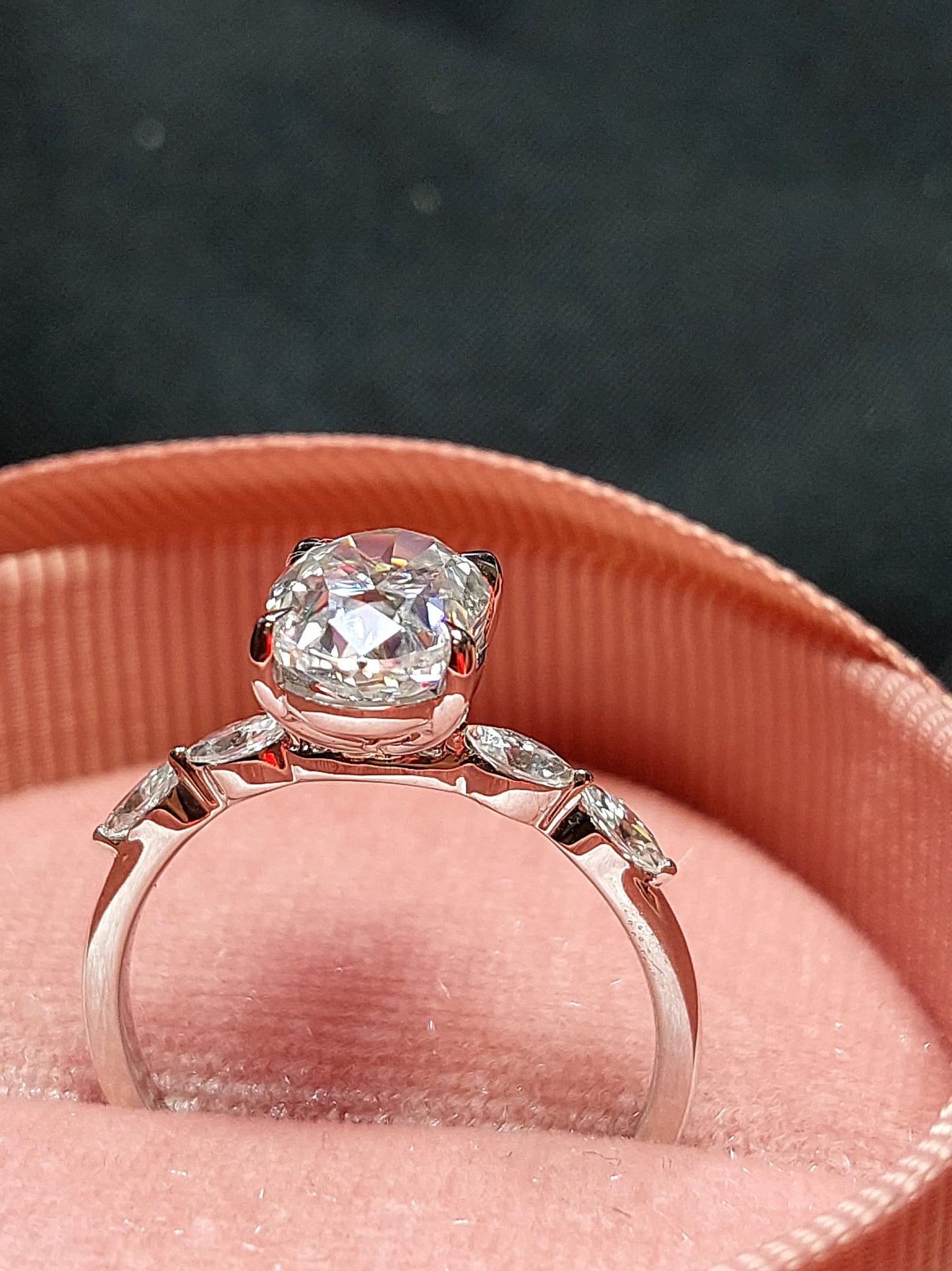 2 Ct Oval Moissanite Brilliant Cut Engagement Ring Oval cut 1Ct Moissanite Brilliant Cut engagement ring in 935 Argentium Silver — custom handcrafted by Forever For Love