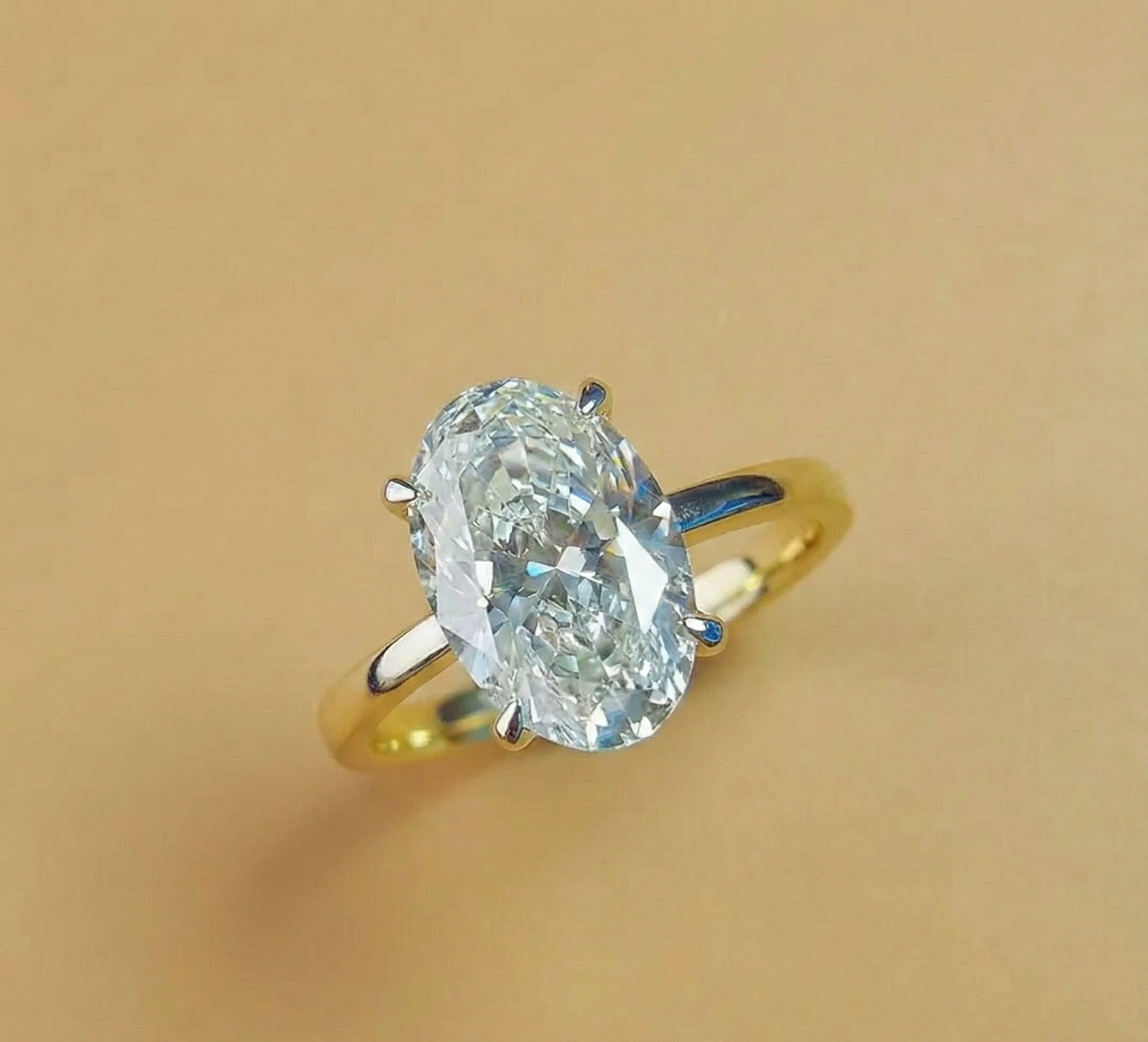 Eternal Radiance  Hybrid Crushed Ice Oval Moissanite Engagement Ring Forever For Love