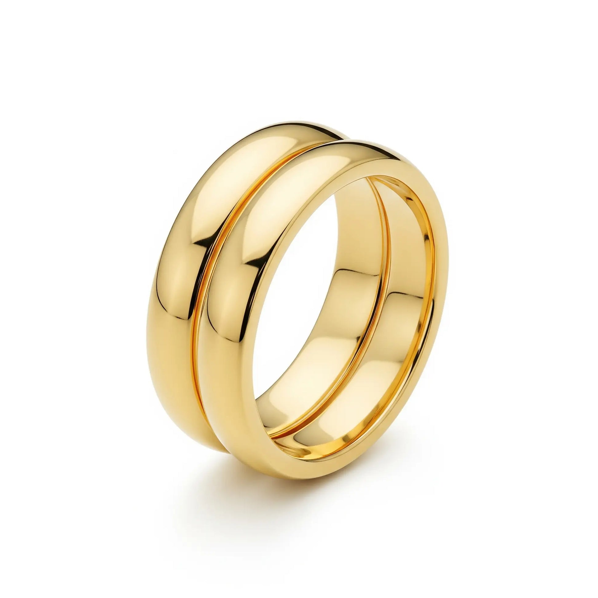 14K Yellow Gold Double Band Forever For Love