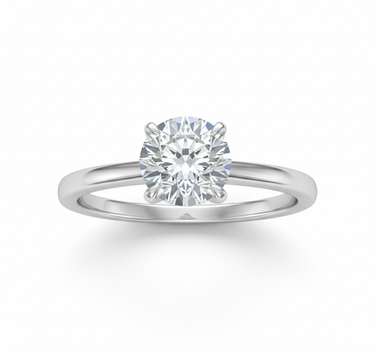Certified Lab Created Round Solitaire Diamond Engagement Ring in Platinum Forever For Love