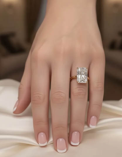 10 carat F Color VS1 Clarity IGI Certified Elongated Radiant Cut Lab Grown Diamond Forever For Love