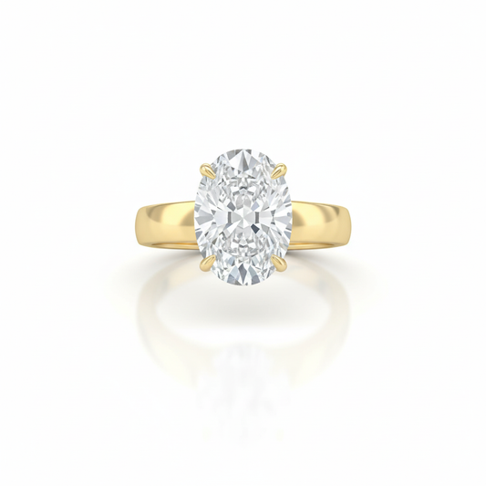 5 Carat Oval Diamond Engagement Ring with Chunky Band Forever For Love