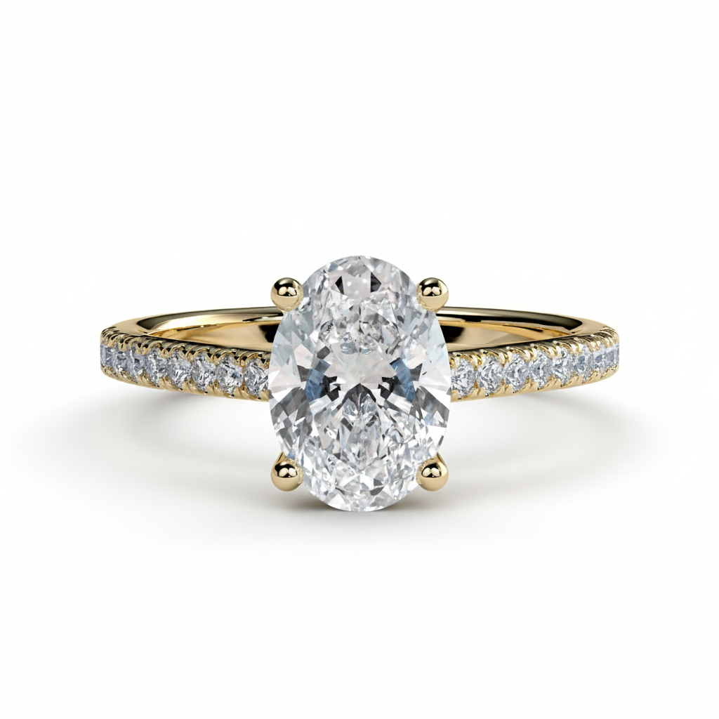 Elegant 1.23 Carat Oval Diamond Ring in Yellow Gold Forever For Love