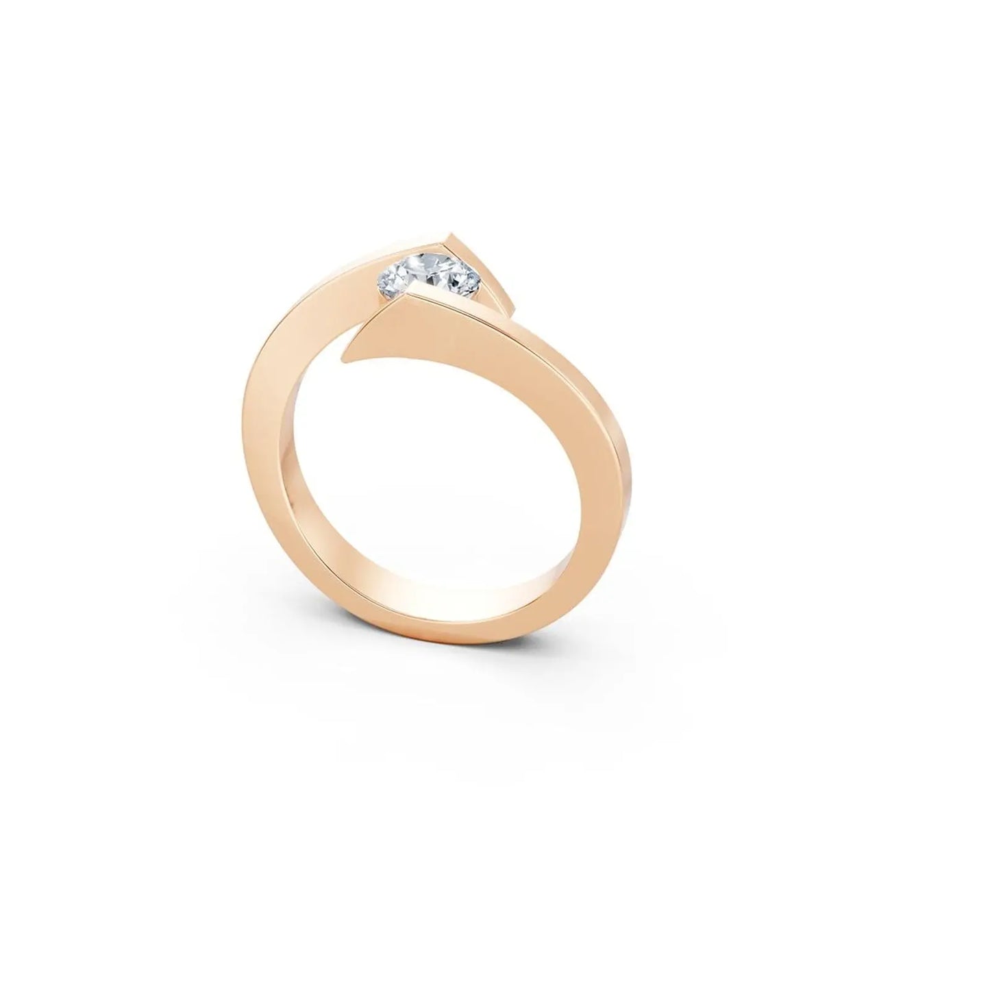 Modern Tension Set Bypass Diamond Ring - Round