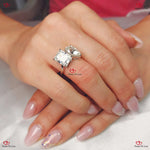 Pear and Radiant Cut Engagement Toi Et Moi Ring Forever For Love