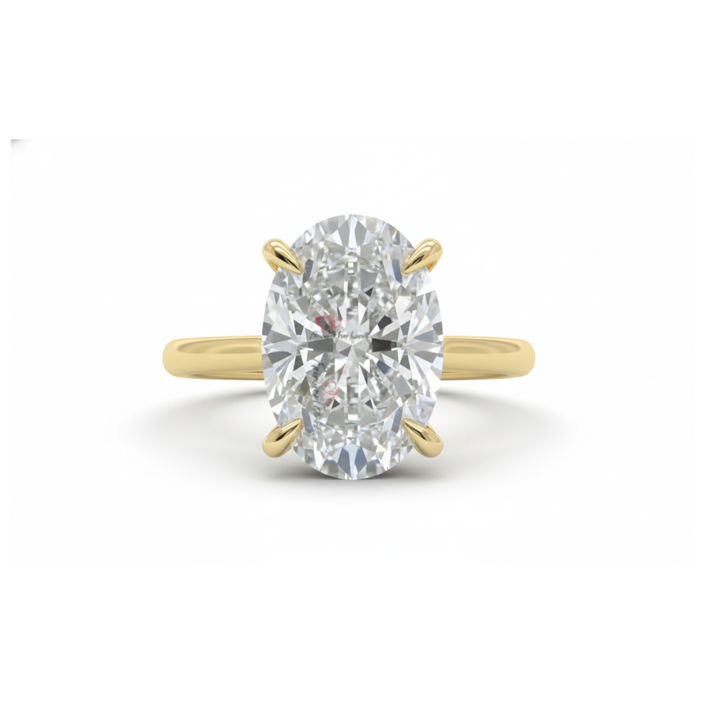 Brilliant Oval Cut Moissanite Engagement Ring | Solid Gold | Haley Bieber Proposal Forever For Love