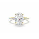 Crushed Ice Oval Diamond Hidden Halo Pave Band Bridal Ring Forever For Love
