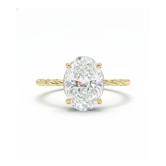 Crushed Ice Oval Hidden Halo Engagement Ring Forever For Love