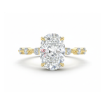 Distance Pave Oval Hybrid Colorless Engagement Ring Forever For Love