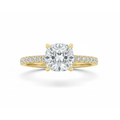 1.5 CT Cushion Old Mine Lab Grown Brilliant Cut IGI Diamond Engagement Ring Forever For Love