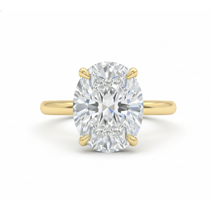 Oval Solitaire Lab Created Diamond Engagement Ring - IGI Certified  Yellow Gold Forever For Love