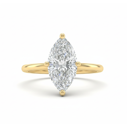 Unique Marquise Cut 4.12 Carat G/VVS2 Lab Grown Diamond Engagement Ring in  Yellow Gold - IGI Certified Forever For Love