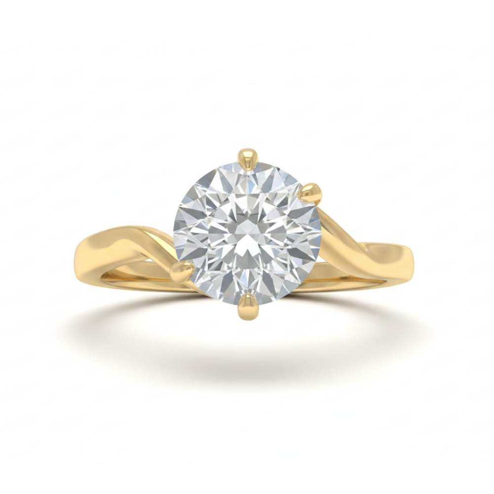 Round Solitaire Diamond Engagement Ring |  E VS Certified Lab Created Brilliant Cut | Platinum Diamond Engagement Ring | Lab Grown Promise Ring | Forever For Love Forever For Love