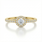 0.5 Carat Halo and Pave Band Natural Round Diamond ring Forever For Love
