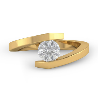 0.5 Ct Unique Round Diamond Solitaire Ring