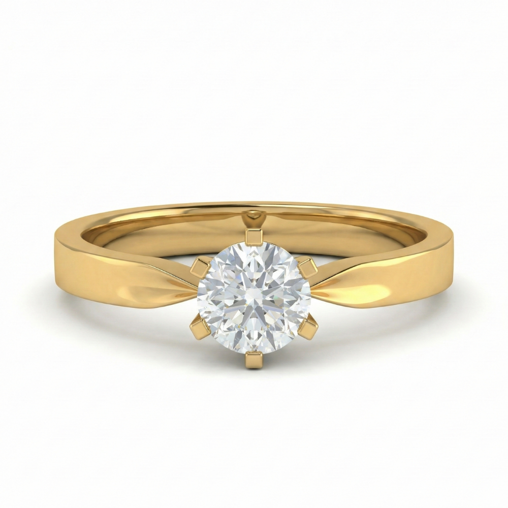 0.50 Carat Natural Round Diamond Classic Ring