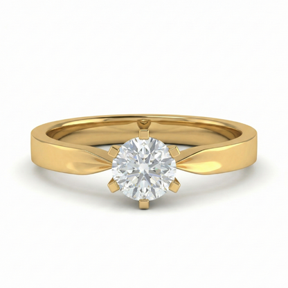 0.50 Carat Natural Round Diamond Classic Ring