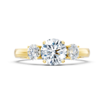 1 TCW runder, im Labor hergestellter IGI-Diamant-Verlobungsring im Brillantschliff – Drei-Stein-Ring aus massivem Weißgold