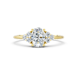 0.8 Carat GIA-Certified Oval Natural Diamond Three-Stone Cluster Ring Forever For Love