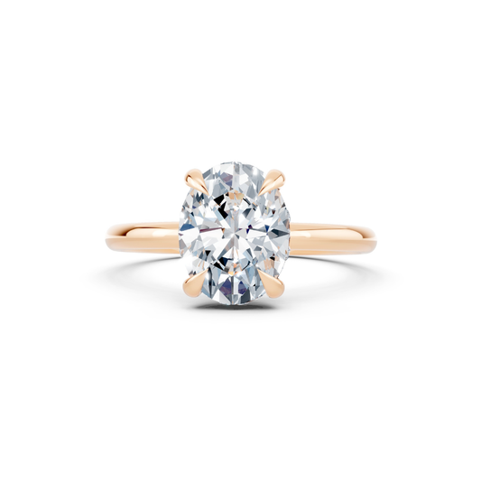 2.7 Carat Oval F/VS1 Diamond Solitaire Engagement Ring | CVD Diamond Hidden Halo Engagement Ring | Lab Created Diamond Ring | White Gold Forever For Love