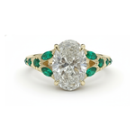 1.0 Carat E , IGI Certified Lab Grown Oval Cut Diamond Ring, Vintage Emerald Diamond Band Forever For Love