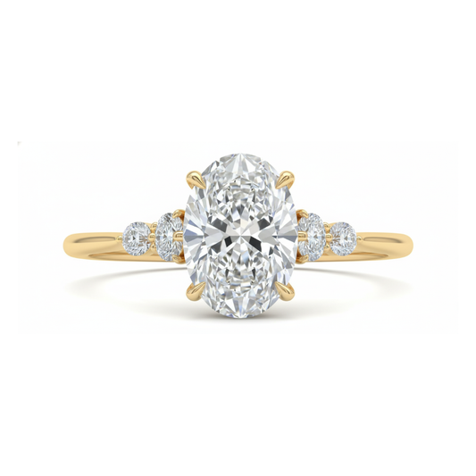 1.5 Carat Oval Lab Diamond Ring with Side Accents Forever For Love