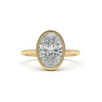 1.59Ct D VVS2 Oval Cut Lab Grown Diamond Bezel Set Solitaire Engagement Ring Forever For Love