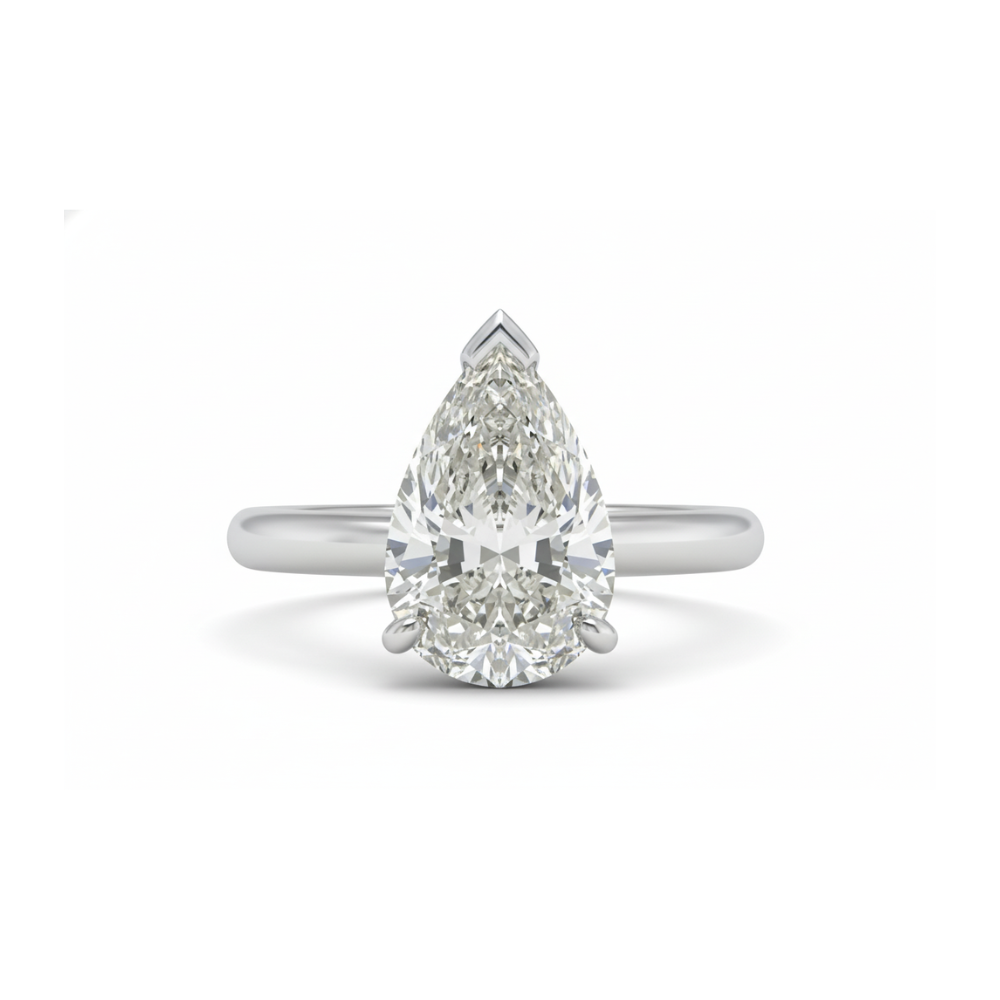 Pear Shape Lab Diamond Solitaire Engagement Ring Forever For Love