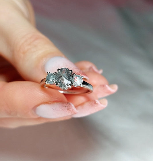 Oval Diamond Three Stone Engagement Ring