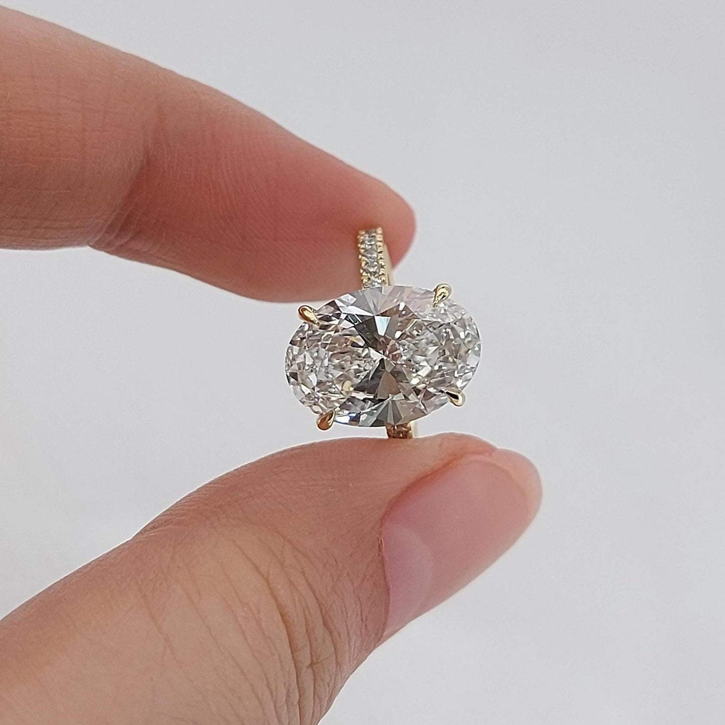 4.5 Ct IGI Certified Oval Lab Diamond Full Eternity Ring Oval cut 1Ct Moissanite Brilliant Cut engagement ring in 935 Argentium Silver — custom handcrafted by Forever For Love