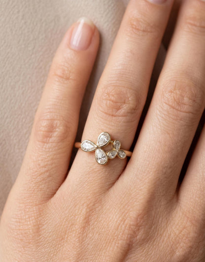 Pear Lab Diamond Ring