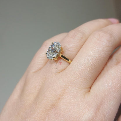 3.9 Ct Oval Lab Diamond Engagement Ring