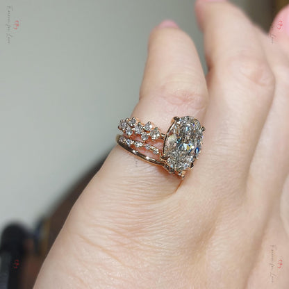 3 Ct Oval Lab Diamond Eternity Band