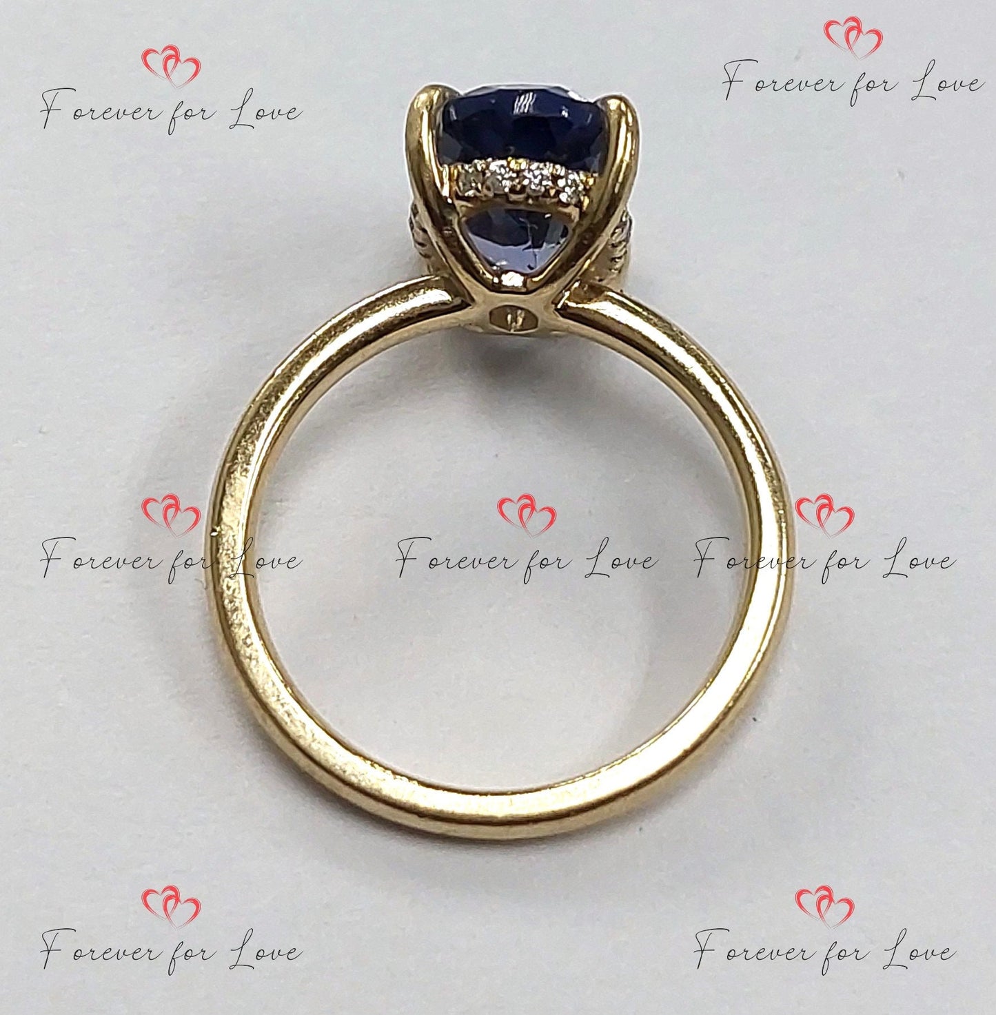 Oval Diamond, Tanzanite Engagement Ring Oval cut 1Ct Natural Tanzanite engagement ring in 935 Argentium Silver — custom handcrafted by Forever For Love