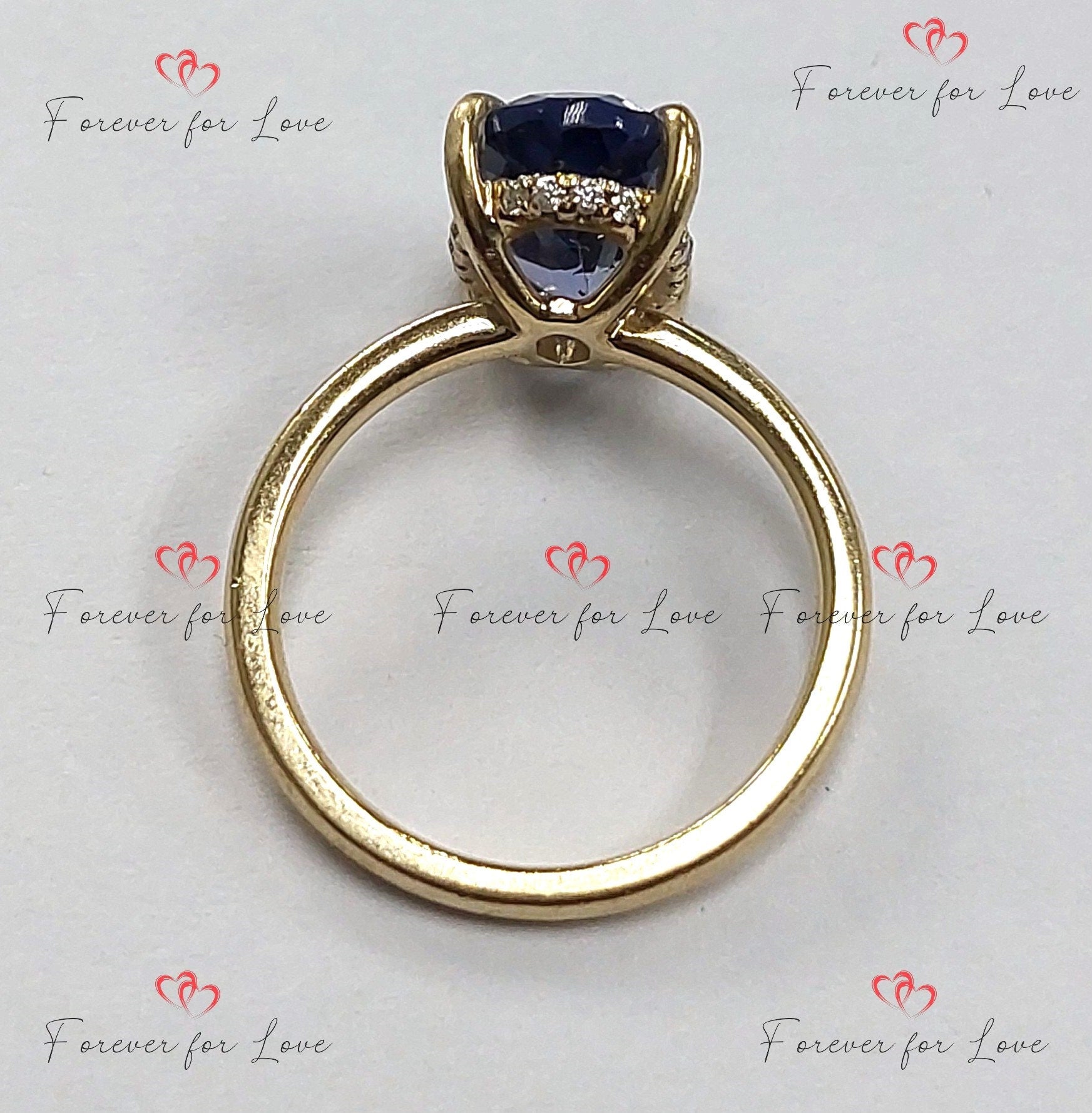 Oval Diamond, Tanzanite Engagement Ring