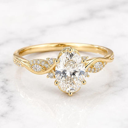 3.3ct Nature Inspired E, VVS2, IGI Certified Oval Cut Diamond Engagement Ring, Nature inspired Design, Wedding Ring, Perfect wedding Gift
