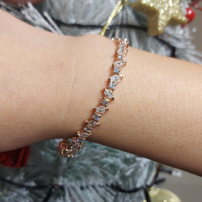 Wechselndes Marquise Tennisarmband, 10 Karat rundes Tennisarmband, Roségold Armband Geschenk für sie. Weihnachtsgeschenk für sie.
