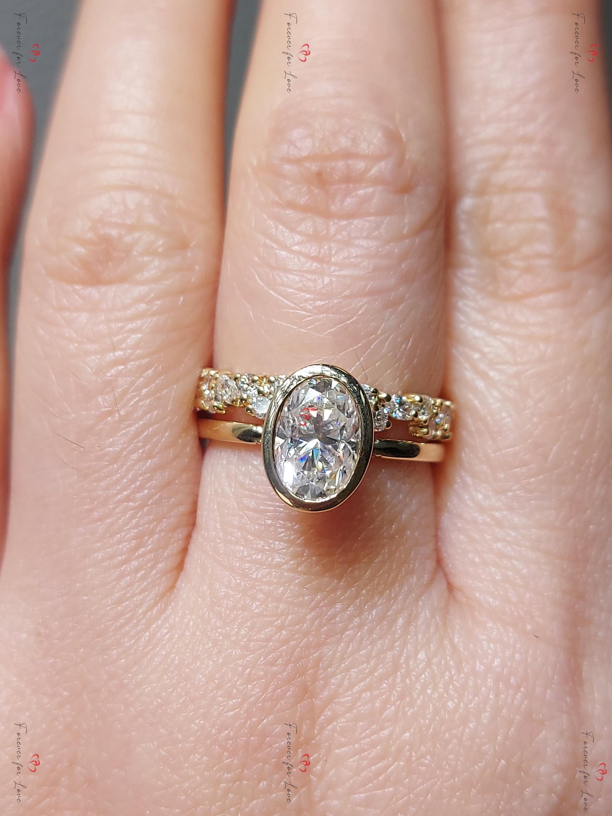 2 Ct Oval Moissanite Eternity Band