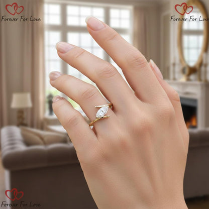 1.5 Ct IGI Certified Marquise Lab Diamond Engagement Ring