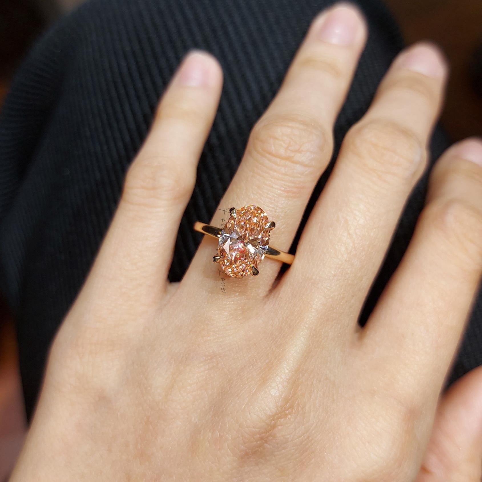 IGI Certified Oval Lab Diamond Engagement Ring