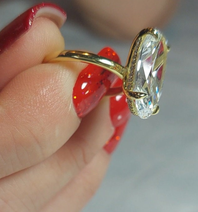 Old Mine Moissanite Engagement Ring