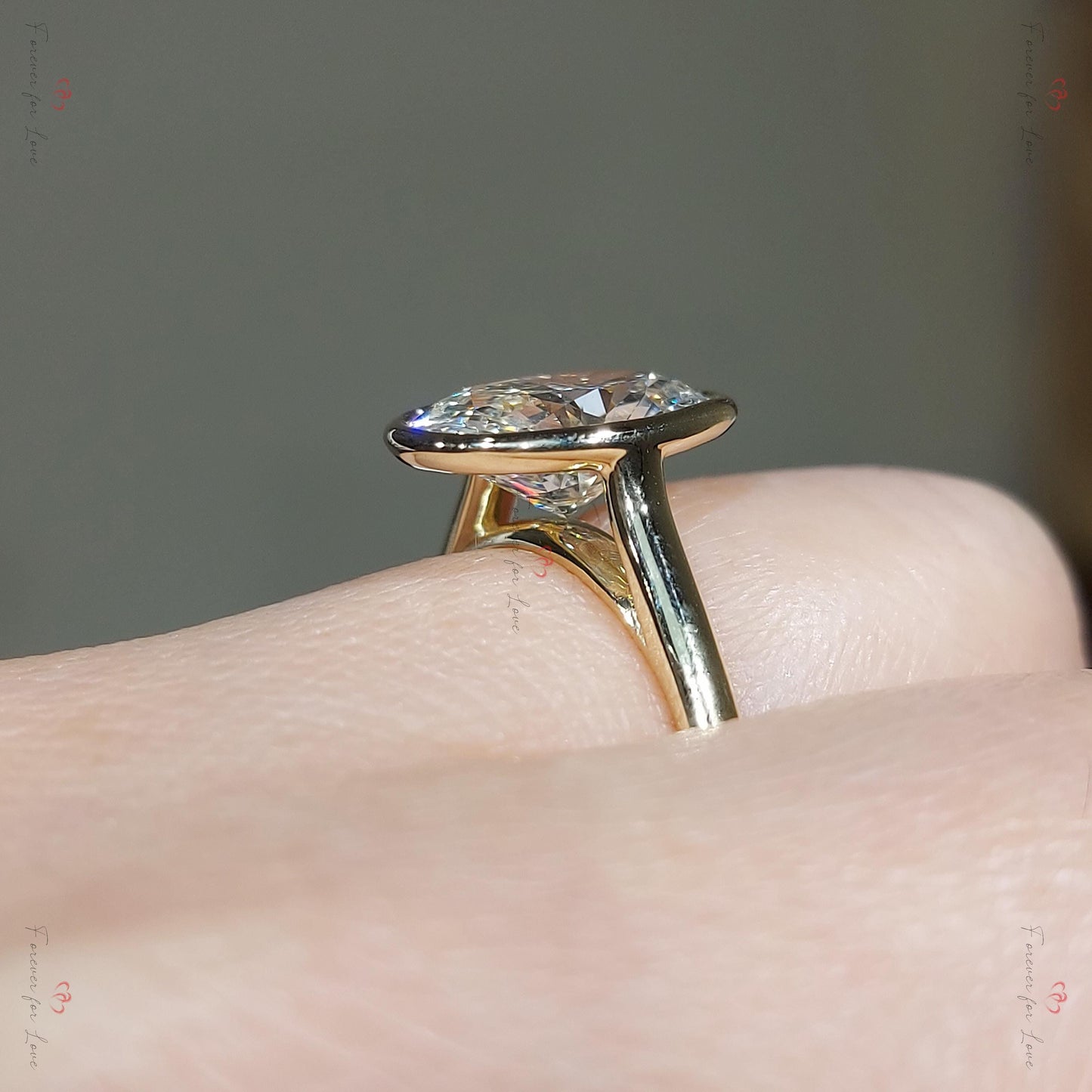 3 Ct Oval Lab Diamond Solitaire Engagement Ring Oval cut 1Ct Moissanite Brilliant Cut engagement ring in 935 Argentium Silver — custom handcrafted by Forever For Love